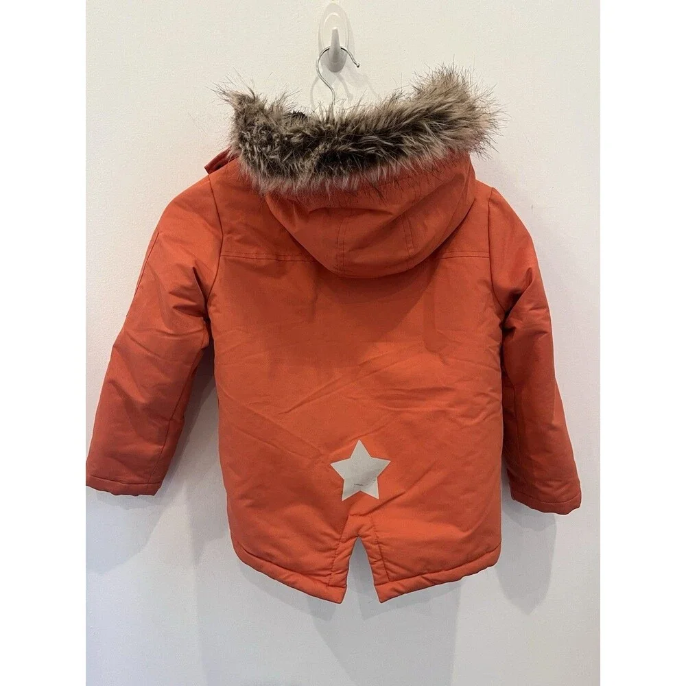 Rokka&Rolla Boy’s Parka Jacket Sherpa Fleece w/ Fur Hood Winter Snow Coat Sz 4-5